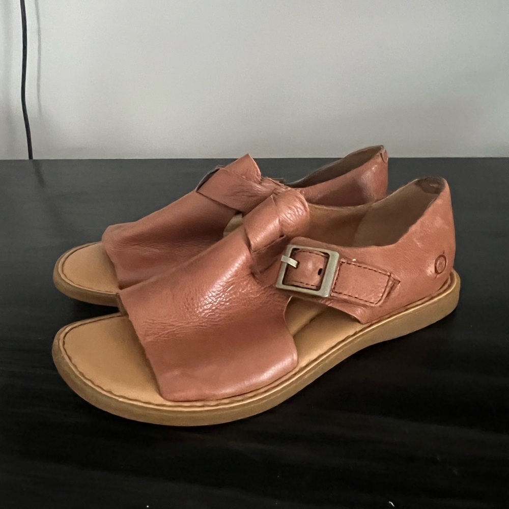 Baltic Born Leather Open-Toe Sandal in Tan Brown